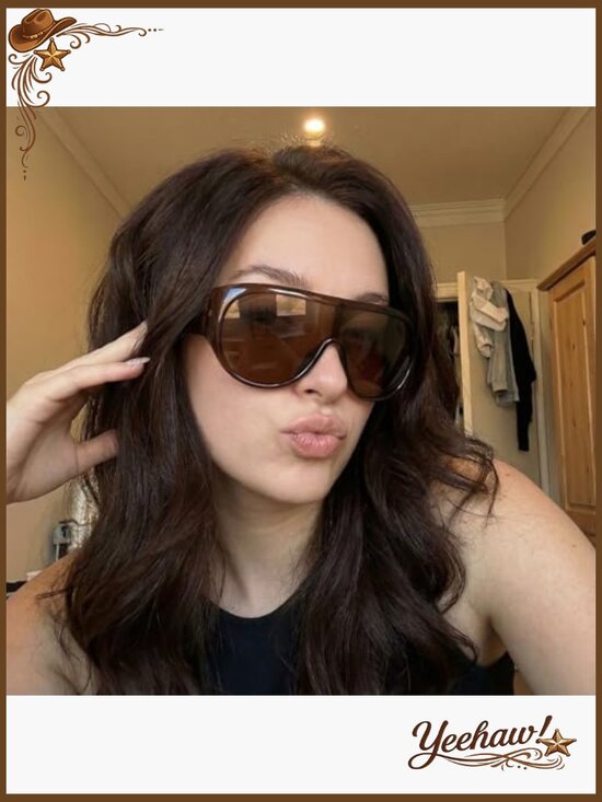 Oversized Sunglasses Large Frame Wrap Around UV Protection Eyewear